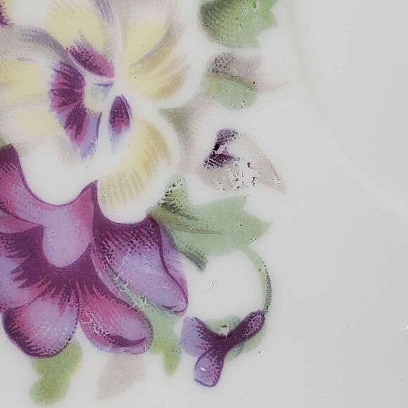 Sterling China Pansy Teacup and Saucer Purple Yellow Vintage - Picture 7 of 10